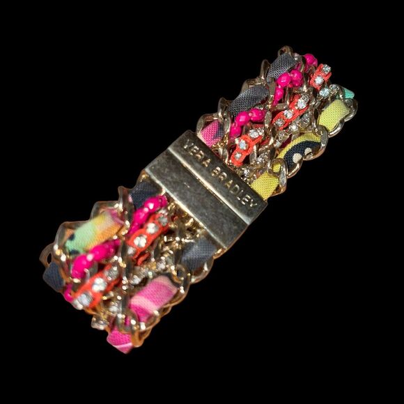 Vera Bradley Ziggy Zinnia Woven Bracelet Magnetic Closure 7 1/2" - Picture 6 of 7